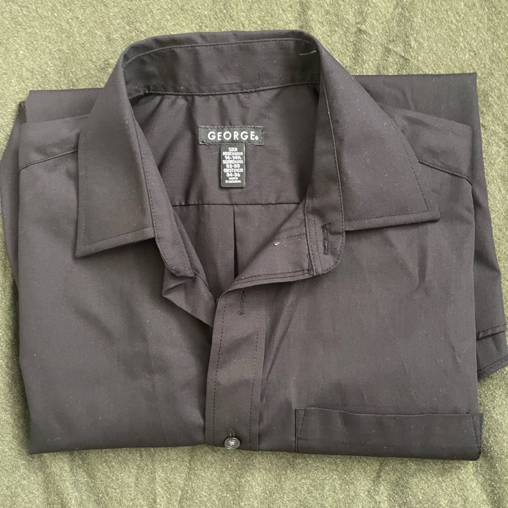 George Men's Black Casual Button Down Shirt